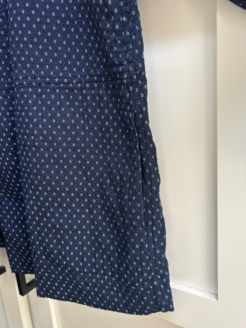 Raquel Allegra Women’s Size 3 large Blue Diamond Print Cotton Lightweight Blazer - Picture 8 of 8